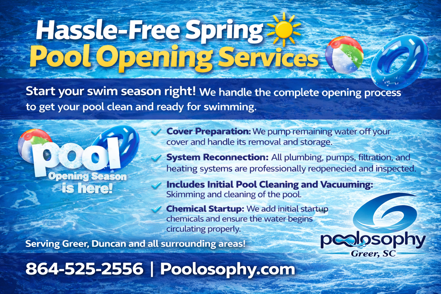 Pool Opening Season is Here in Greer, SC!