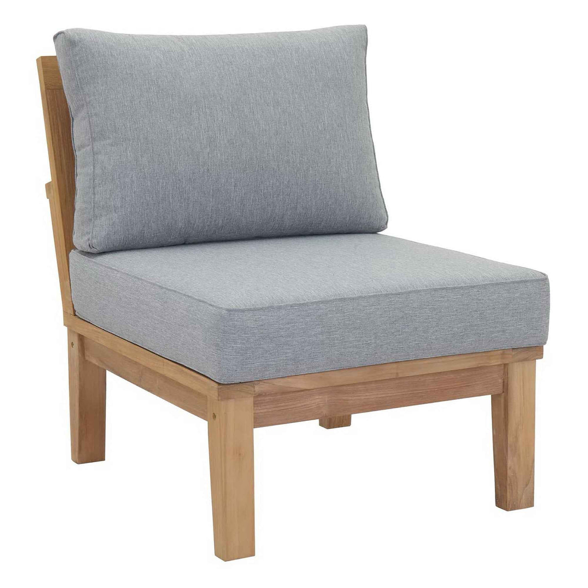 Patio Teak Sectional Set - Patio Elegance Marina 8-Piece Outdoor Teak Sectional Set by Modway