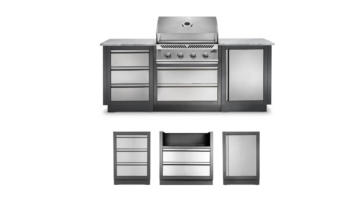 Patio Outdoor Kitchen Gas Grill - Patio Elegance OASIS™ 100 with Built-in 500 Series 32" Grill