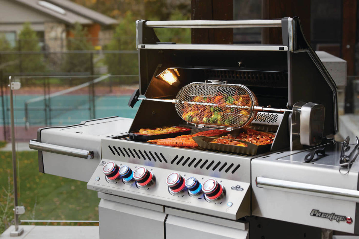 Patio Elegance Parrilla de gas Prestige PRO 500 RSIB con quemadores infrarrojos laterales y traseros
