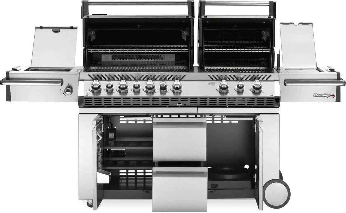 Parrilla de gas Patio Elegance Prestige PRO 825 RSBI con quemador lateral de potencia y características de infrarrojos