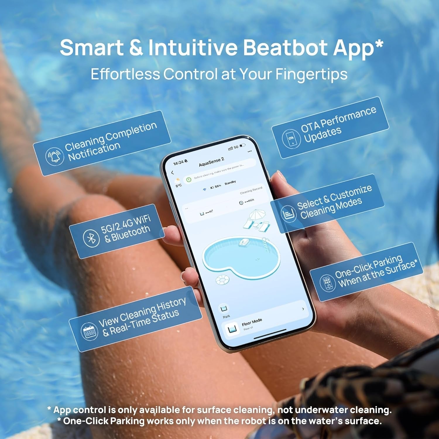 Beatbot AquaSense® 2 Robotic Pool Cleaner + iSkim® Ultra Robotic Pool Skimmer