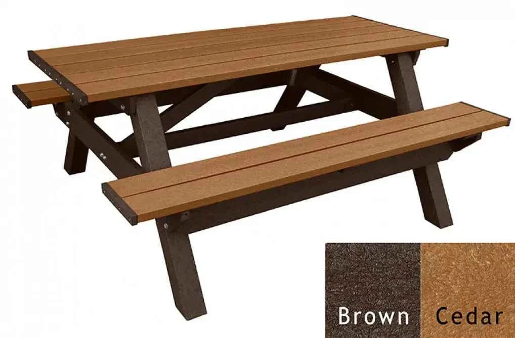 Deluxe Picnic Table – 6′ Durable Recycled Plastic Outdoor Seating