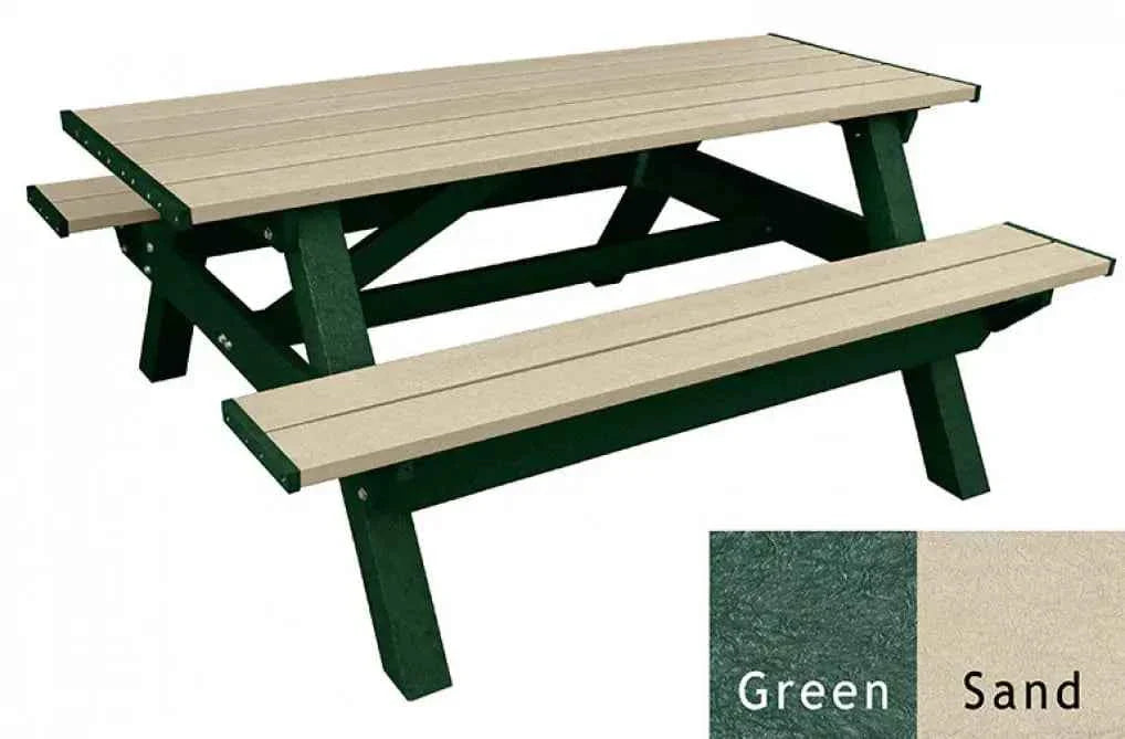 Deluxe Picnic Table – 6′ Durable Recycled Plastic Outdoor Seating