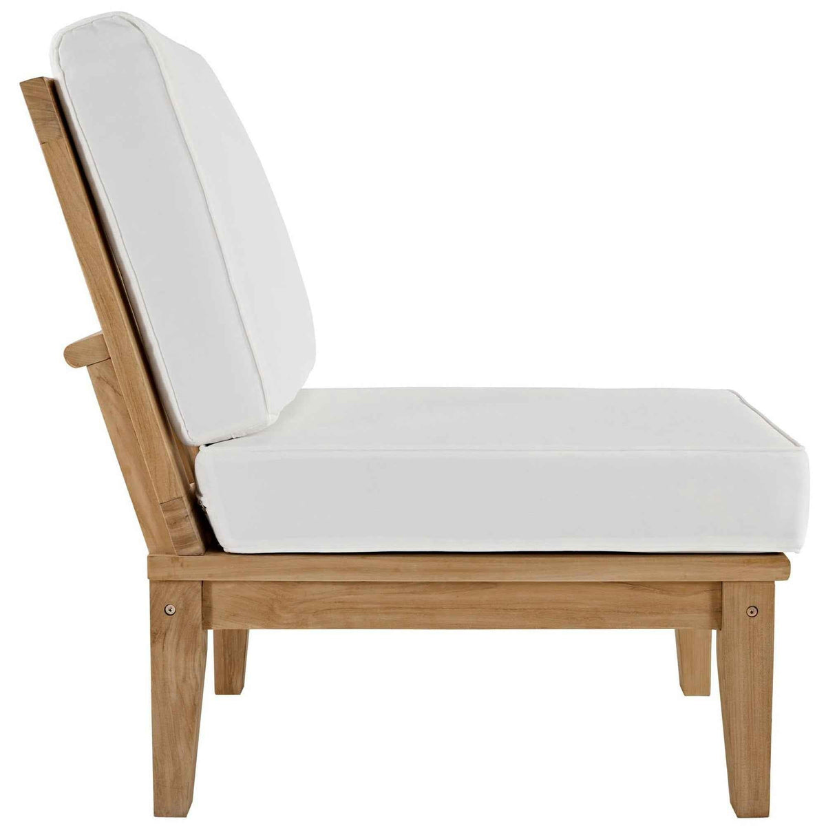 Juego de patio Modway Marina de teca para exterior con cojines blancos – Colección de 10 piezas de Patio Elegance