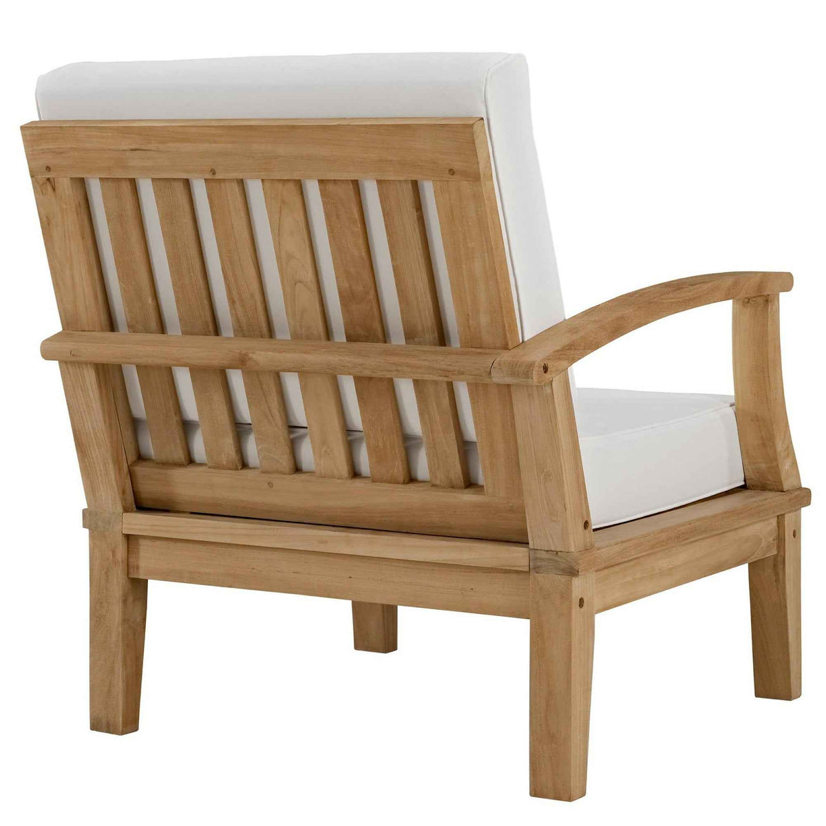 Juego de patio Modway Marina de teca para exterior con cojines blancos – Colección de 10 piezas de Patio Elegance