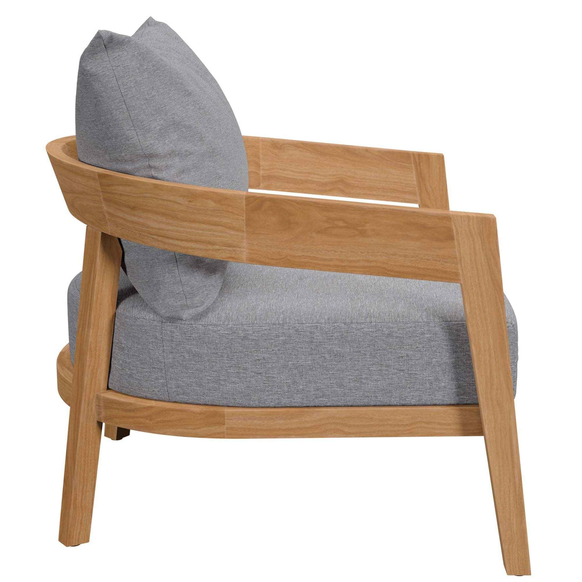 Juego de patio exterior Modway Brisbane - Muebles de teca grises de 3 piezas para patios elegantes
