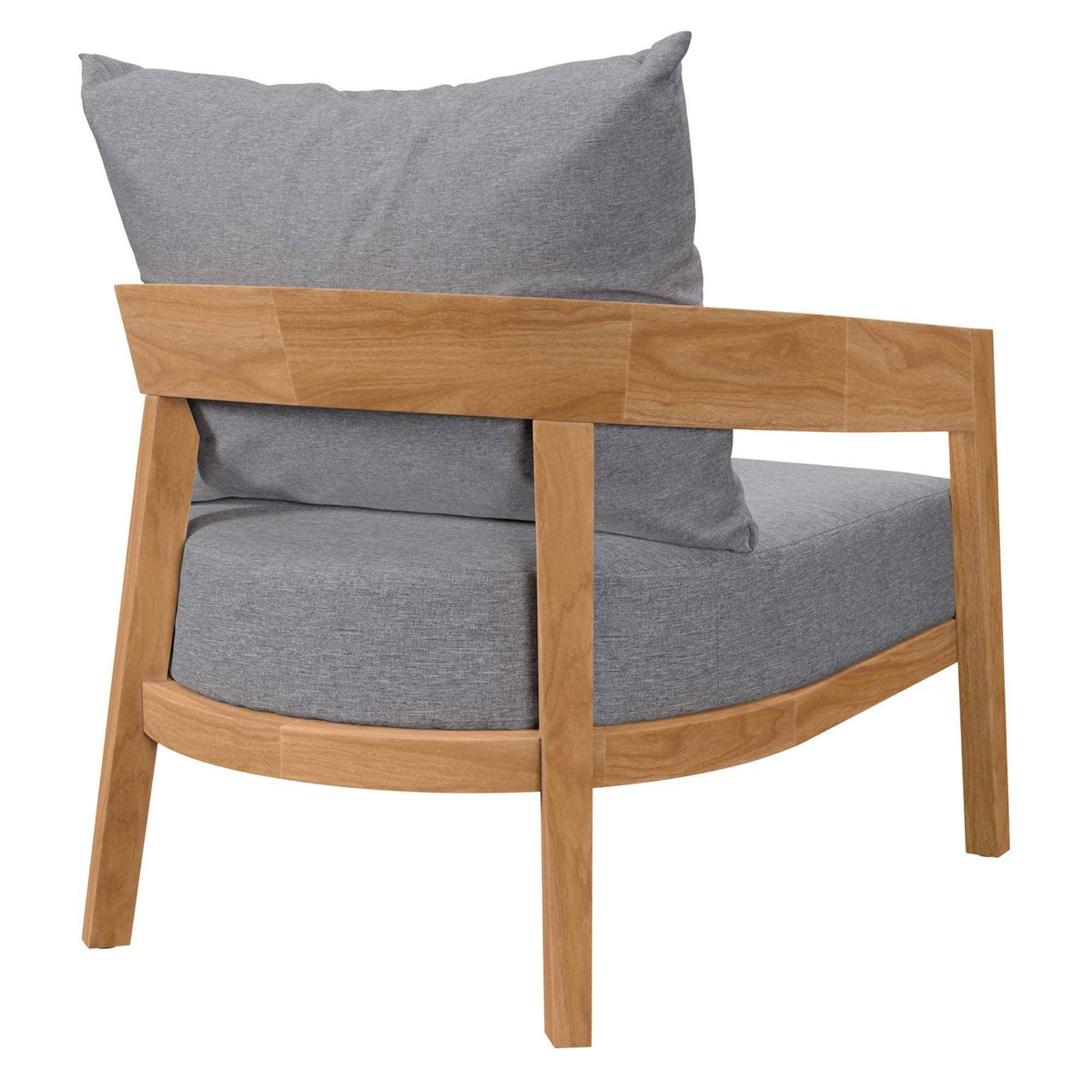 Juego de patio exterior Modway Brisbane - Muebles de teca grises de 3 piezas para patios elegantes