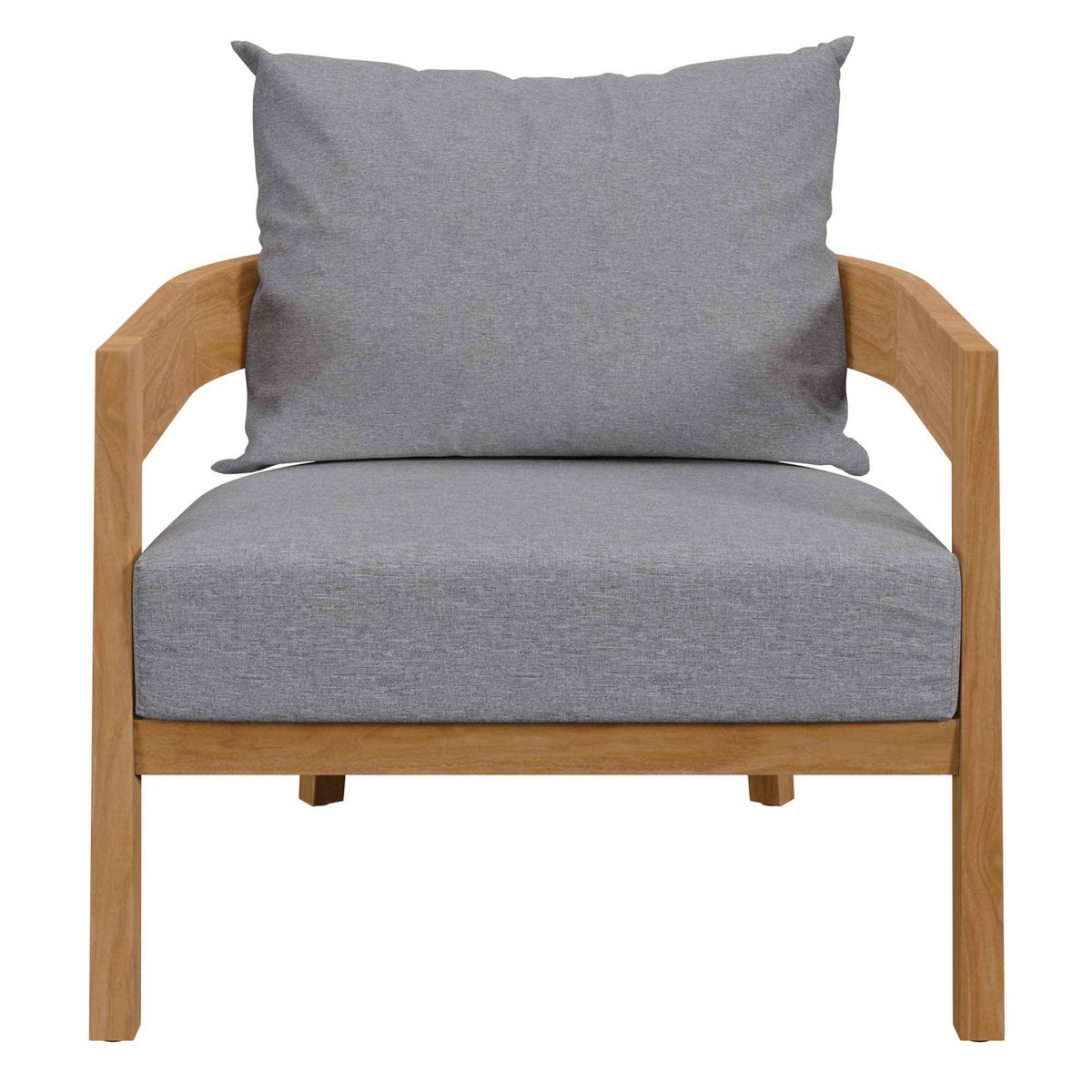 Juego de patio exterior Modway Brisbane - Muebles de teca grises de 3 piezas para patios elegantes
