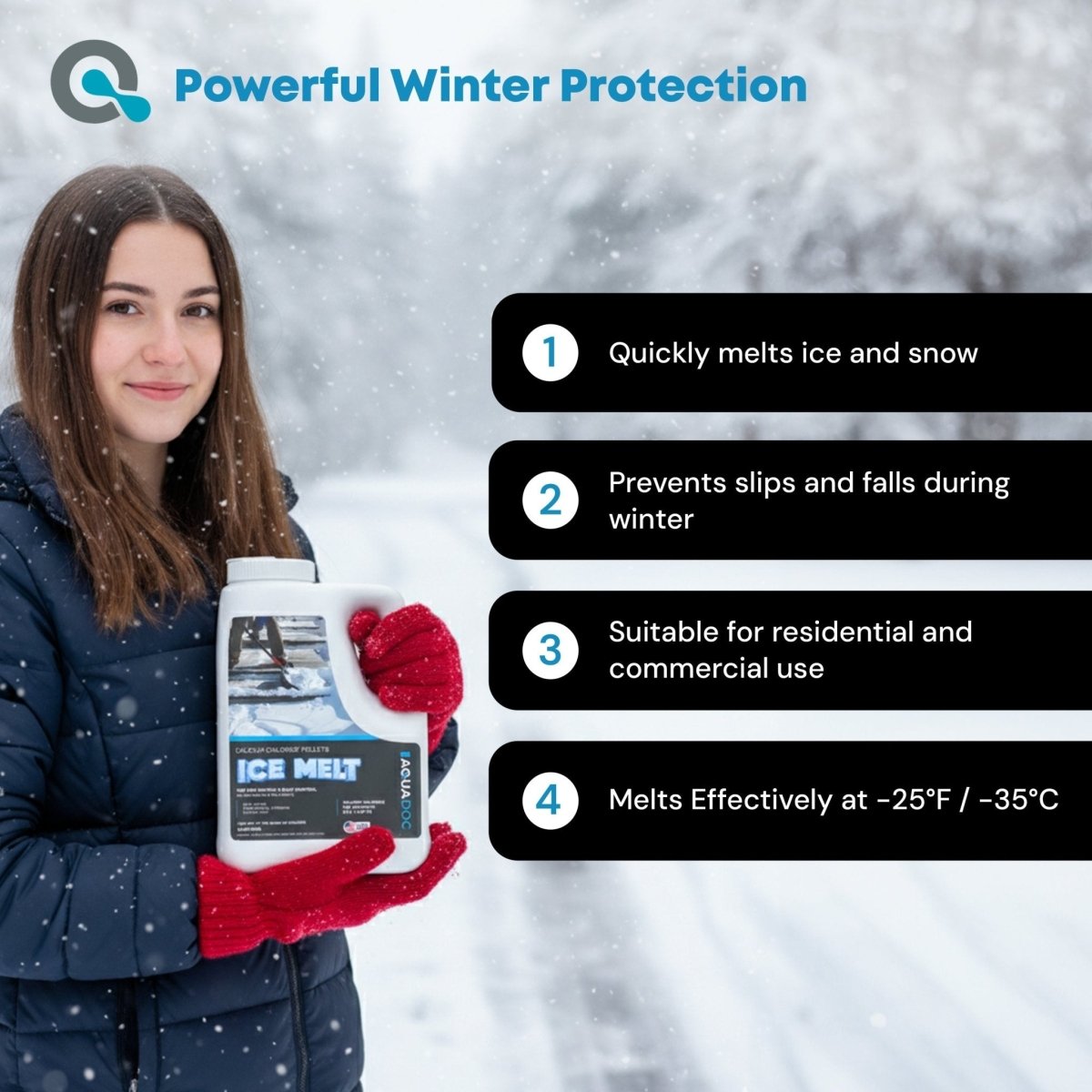 AquaDoc Ice Melt Safe for Concrete - Calcium Chloride