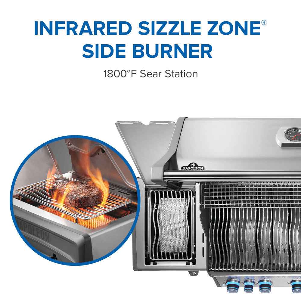 Patio Elegance Parrilla de gas Rogue PRO-S 625 RSIB con quemadores laterales y traseros infrarrojos