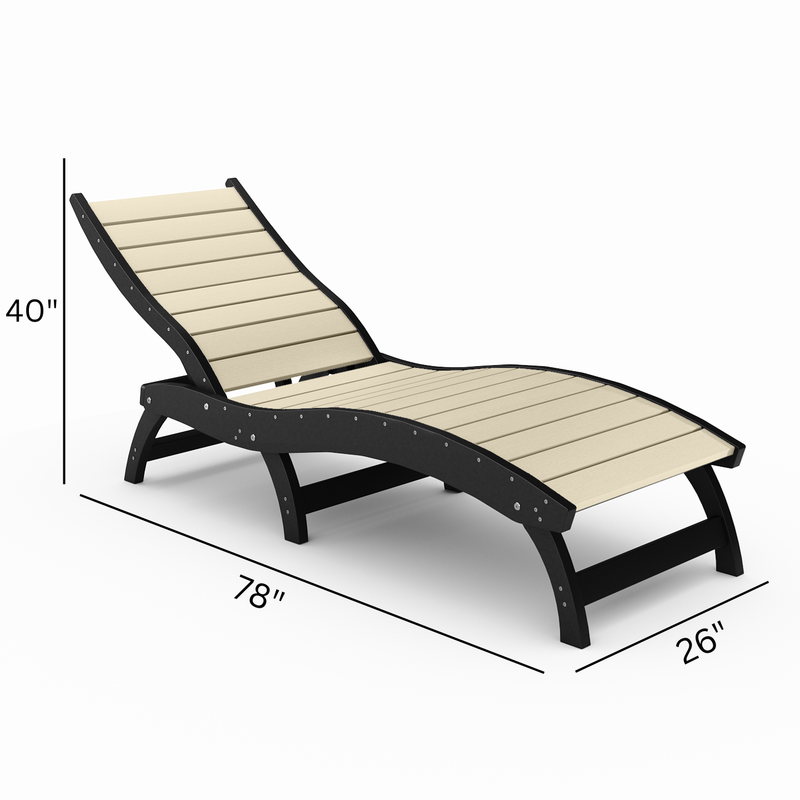 Curved Chaise Lounge (Stackable)