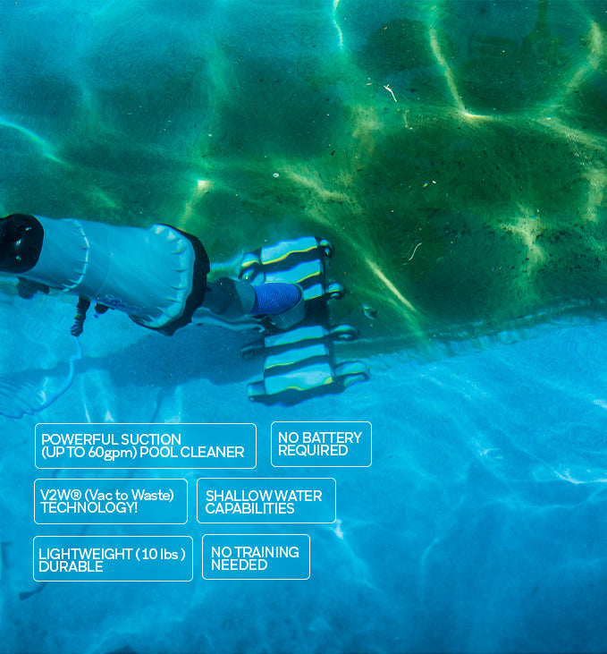 For Our Partners: The Basic Bundle with VacDaddy 2.0, V2W® Kit, Shallow Water Adapter, 29" Aluminum Adapter Pole, and Aluminum Vac Head Handle